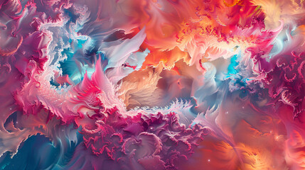 Fantasy chaotic colorful fractal pattern. Abstract