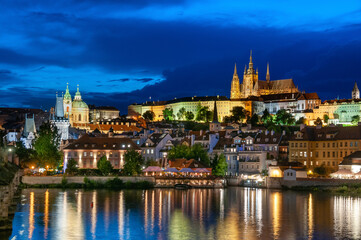 View of Prague castle and old town in Prague, Czech Republic	