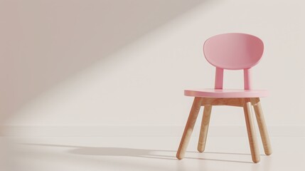 pink chair on white background.