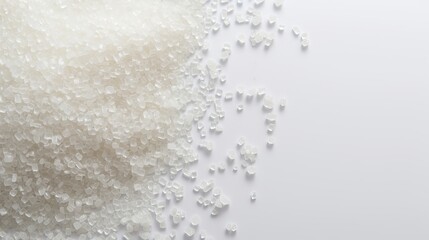 sugar on white background.