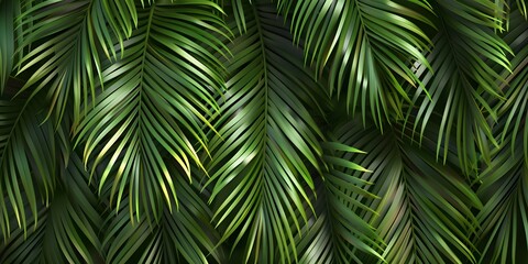 Leaves of palm tree. Seamless pattern. Vector background