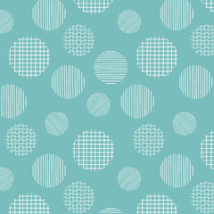 Hand drawn round vector illustration. Color seamless pattern on isolated background. Hand doodle sign concept.