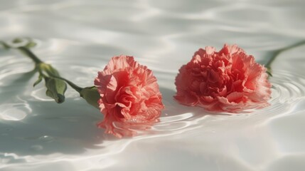 carnations in water.