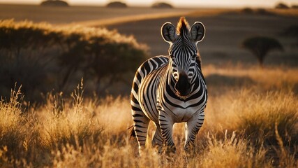 zebra in continent - obrazy, fototapety, plakaty