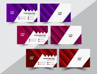 Naklejka premium Modern business card template .Flat design vector abstract creative. Creative and clean corporate business card. Vector illustration Double-sided creative business card vector design template.Business