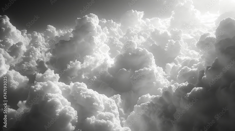 Poster magnifying the soft feathery textures found within the constantly shifting clouds.