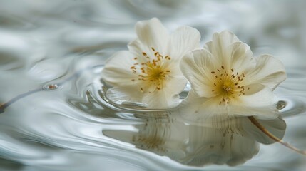 Fototapeta na wymiar flowers in water.