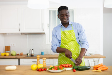 Man preparing food at home