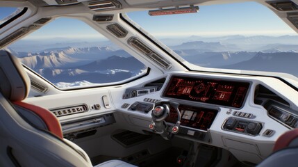 Futuristic spacecraft interior design with innovative control panels for advanced space travel tech