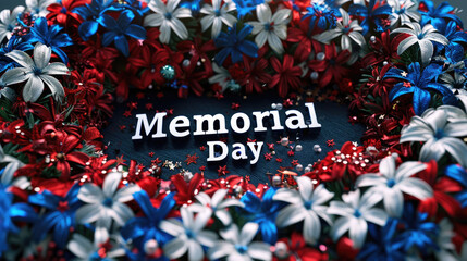 Memorial Day, Blend patriotic colors like red, white, and blue for a patriotic theme
