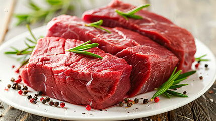 Fresh raw beef steak or raw meat