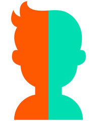 Man flat style icon isolated on white background.