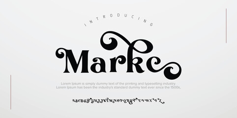 Marke Luxury alphabet letters font. Typography elegant wedding classic lettering serif fonts decorative vintage retro concept. vector illustration