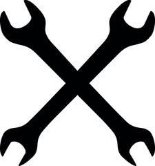 Crossed Wrenches Icon in Flat Style. Vector Illustration.