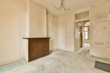 Empty room in need of renovation with vintage details