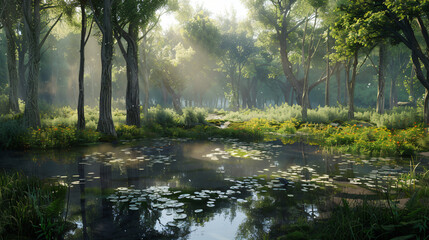 Pond in forest