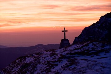 sunrise on the mountain, Caraiman Chalet, Bucegi Mountains, Romania