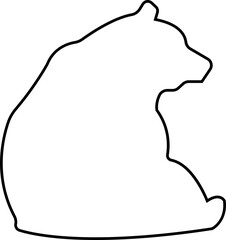 Various bear silhouettes line icon isolated on the transparent background. Bear animal various poses and position black vector for zoo, wildlife, graphic, web and mobile app.