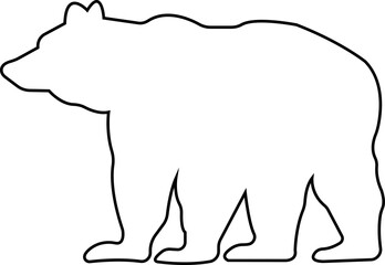 Various bear silhouettes line icon isolated on the transparent background. Bear animal various poses and position black vector for zoo, wildlife, graphic, web and mobile app.