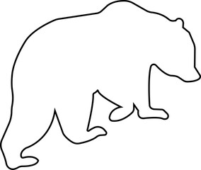 Various bear silhouettes line icon isolated on the transparent background. Bear animal various poses and position black vector for zoo, wildlife, graphic, web and mobile app.