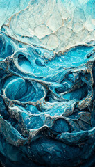 Fototapeta premium Abstract cold ice blue glacier texture background.