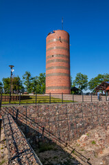 Ruins of Teutonic castle and Klimek Tower in Grudziadz, city in Kuyavian-Pomeranian Voivodeship, Poland.