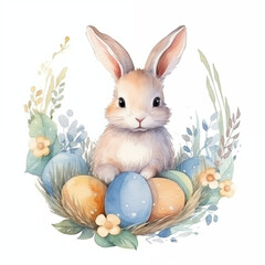 Cute Cartoon Watercolor Easter