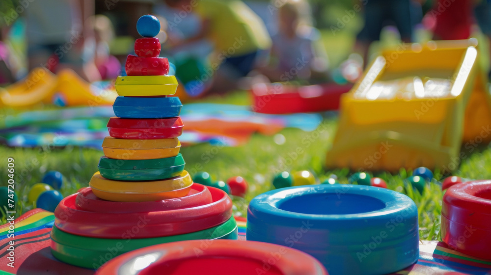 Aufkleber a variety of interactive games and activities such as ring toss and bean bag toss are set up at comm
