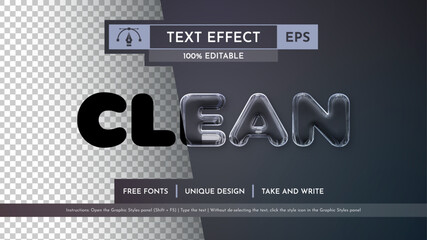 Clean Editable Text Effect, Graphic Style