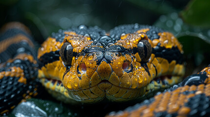 Fototapeta premium wildlife photography, authentic photo of a anaconda in natural habitat, taken with telephoto lenses, for relaxing animal wallpaper and more
