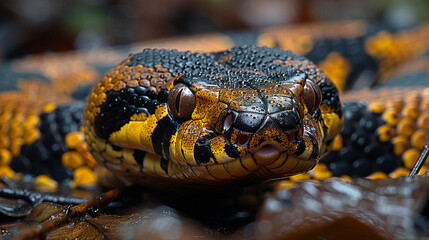 Obraz premium wildlife photography, authentic photo of a anaconda in natural habitat, taken with telephoto lenses, for relaxing animal wallpaper and more