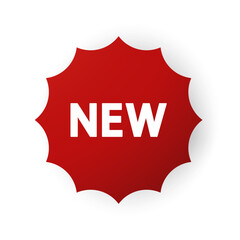 Red corner new isolated. Red corner new labels. Vector.