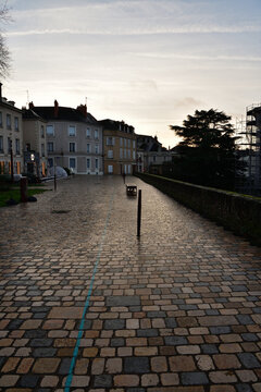 Angers, France. Morning scene of the old town. December 29, 2023.