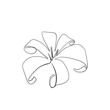 Continuous line drawing. line art lotus Vector Minimalistic