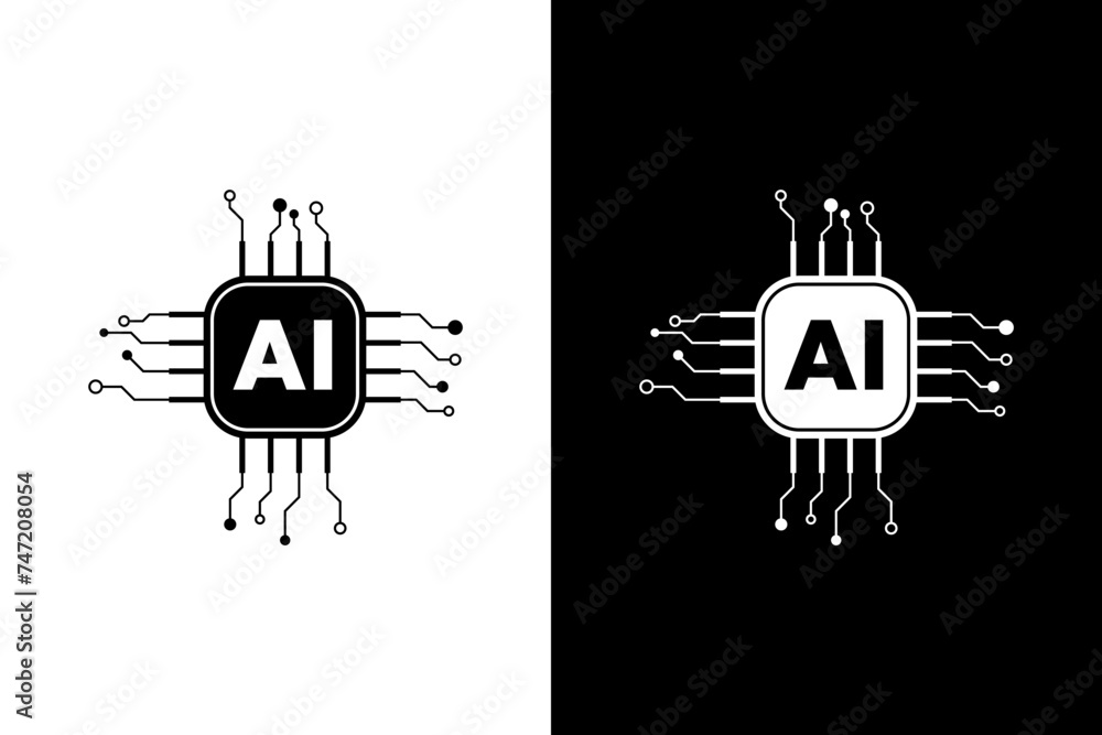 Poster ai generator or processor. artificial intelligence concept. ai electrical board. artificial intellig