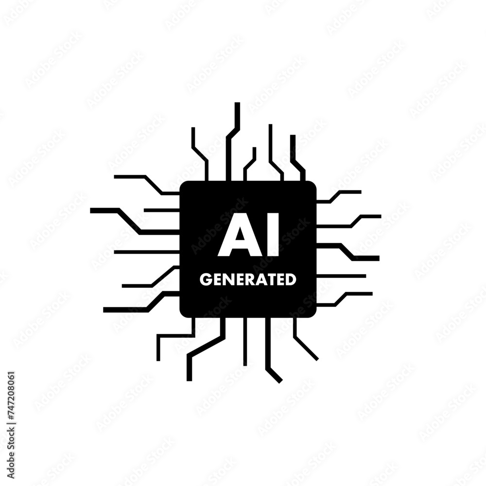 Poster ai generator or processor. artificial intelligence concept. ai electrical board. artificial intellig