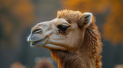 Obraz premium wildlife photography, authentic photo of a camel in natural habitat, taken with telephoto lenses, for relaxing animal wallpaper and more