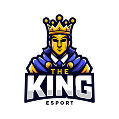 The king esport mascot logo vector illustration