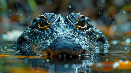 Obraz premium wildlife photography, authentic photo of a crocodile in natural habitat, taken with telephoto lenses, for relaxing animal wallpaper and more