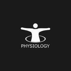 Body anatomy icon. Physiology icon isolated on black background