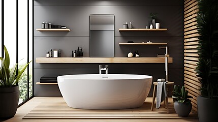 Fototapeta na wymiar Modern Bathroom interior design on transparent background.3d rendering