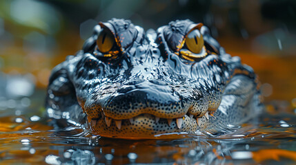 Obraz premium wildlife photography, authentic photo of a crocodile in natural habitat, taken with telephoto lenses, for relaxing animal wallpaper and more