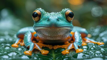 wildlife photography, authentic photo of a frog in natural habitat, taken with telephoto lenses, for relaxing animal wallpaper and more