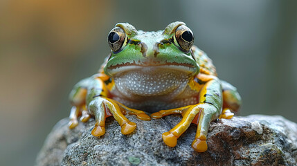 Fototapeta premium wildlife photography, authentic photo of a frog in natural habitat, taken with telephoto lenses, for relaxing animal wallpaper and more