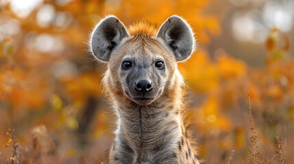 wildlife photography, authentic photo of a hyena in natural habitat, taken with telephoto lenses, for relaxing animal wallpaper and more