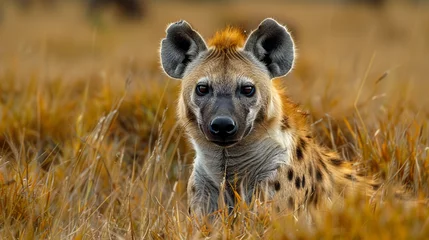 Tragetasche wildlife photography, authentic photo of a hyena in natural habitat, taken with telephoto lenses, for relaxing animal wallpaper and more © elementalicious