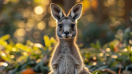 Rolgordijnen wildlife photography, authentic photo of a kangaroo in natural habitat, taken with telephoto lenses, for relaxing animal wallpaper and more © elementalicious