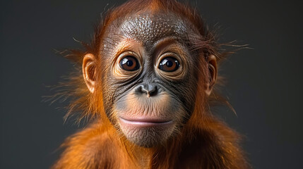 wildlife photography, authentic photo of a orangutan in natural habitat, taken with telephoto...