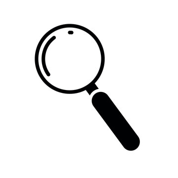 Vector icon magnifying glass, examine image, search. 