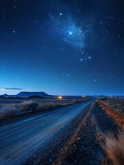 Fototapeta premium Dirt Road Under Starry Sky